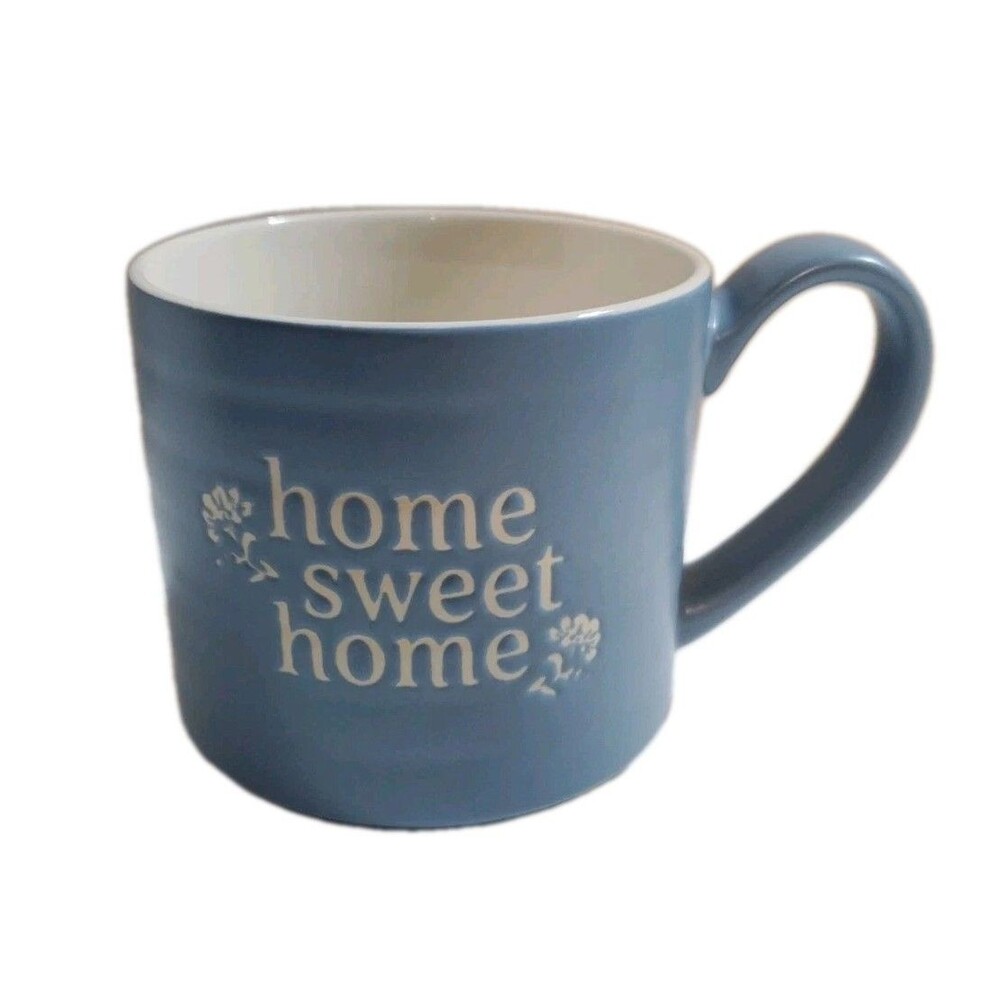 Home Sweet Home Threshold Mug Coffee Cup Farmhouse Blue Stoneware Dishwasher